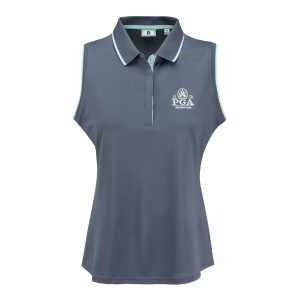 FOOTJOY 2026 PGA CHAMPIONSHIP WOMEN'S SLEEVELESS POLO IN DUSTY VIOLET AND GLACIAL BLUE