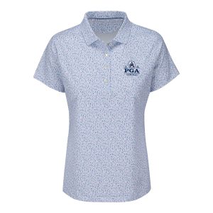 PETER MILLAR 2026 PGA CHAMPIONSHIP WOMEN'S FAIRWAY FRILLS JERSEY POLO IN WHITE