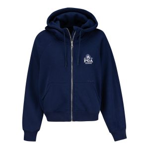 RALPH LAUREN 2026 PGA CHAMPIONSHIP WOMEN'S LONG SLEEVE WINTER CASHMERE TOUCH FLEECE MOCKNECK JACKET IN REFINED NAVY